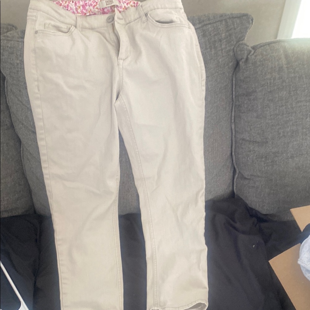 Vintage America Cream Ankle Jeans.crop. I roll them